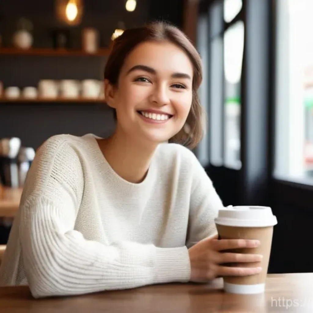 하이퍼 퍼스널라이제이션과 고객 충성도 - The Personalized Coffee Moment**
A young woman in her late 20s, with warm, inviting eyes and a gentl...