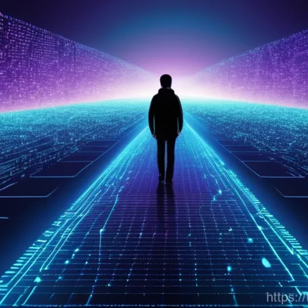 하이퍼 퍼스널라이제이션과 개인 정보 보호 - **Prompt 1: The Digital Footprint Journey**
A young individual (gender-neutral, perhaps wearing ...