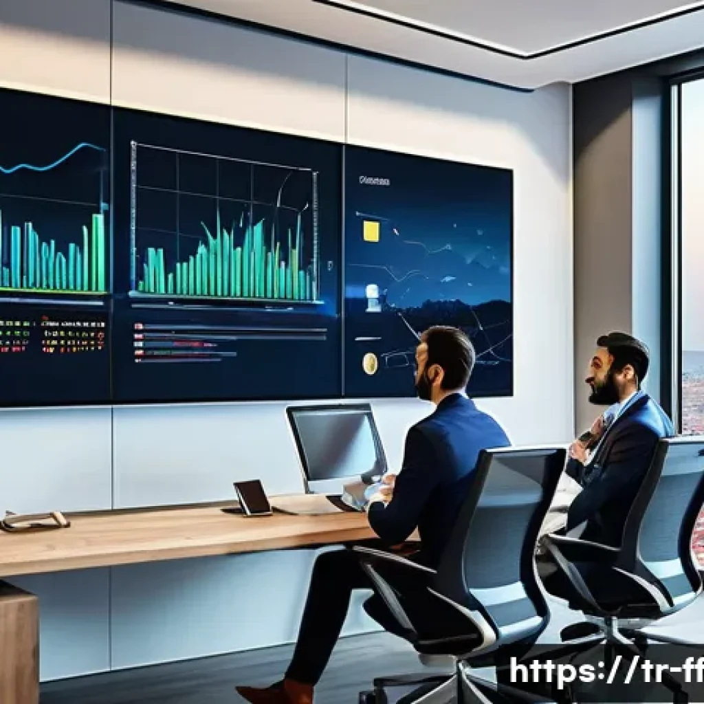 하이퍼 퍼스널라이제이션을 위한 데이터 저장소 구성 - A modern Turkish office environment showing a diverse team of professionals collaborating on data in...