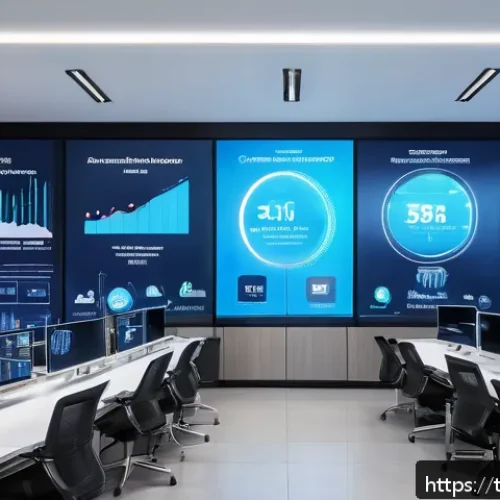 Home 32 하이퍼 퍼스널라이제이션을 위한 기술 플랫폼 비교 - A modern e-commerce analytics control room with large transparent digital screens displaying deep le...