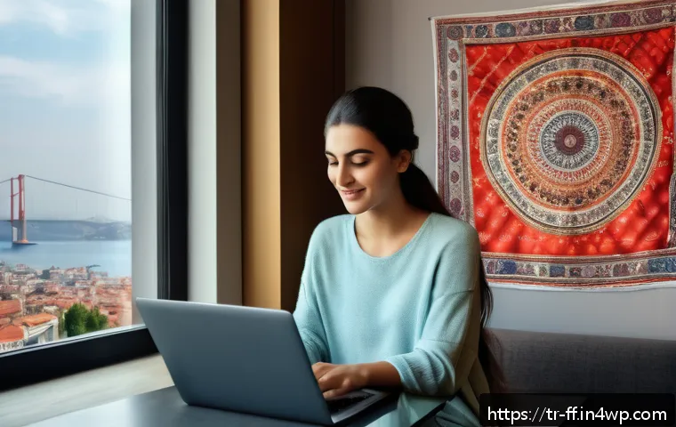 하이퍼 퍼스널라이제이션의 성공적인 구현 사례 - A modern Turkish e-commerce scene showing a young adult woman shopping online using a sleek laptop i...